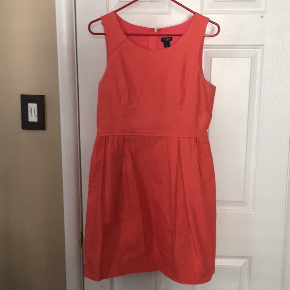 Jcrew lined dress, pockets, gold zipper